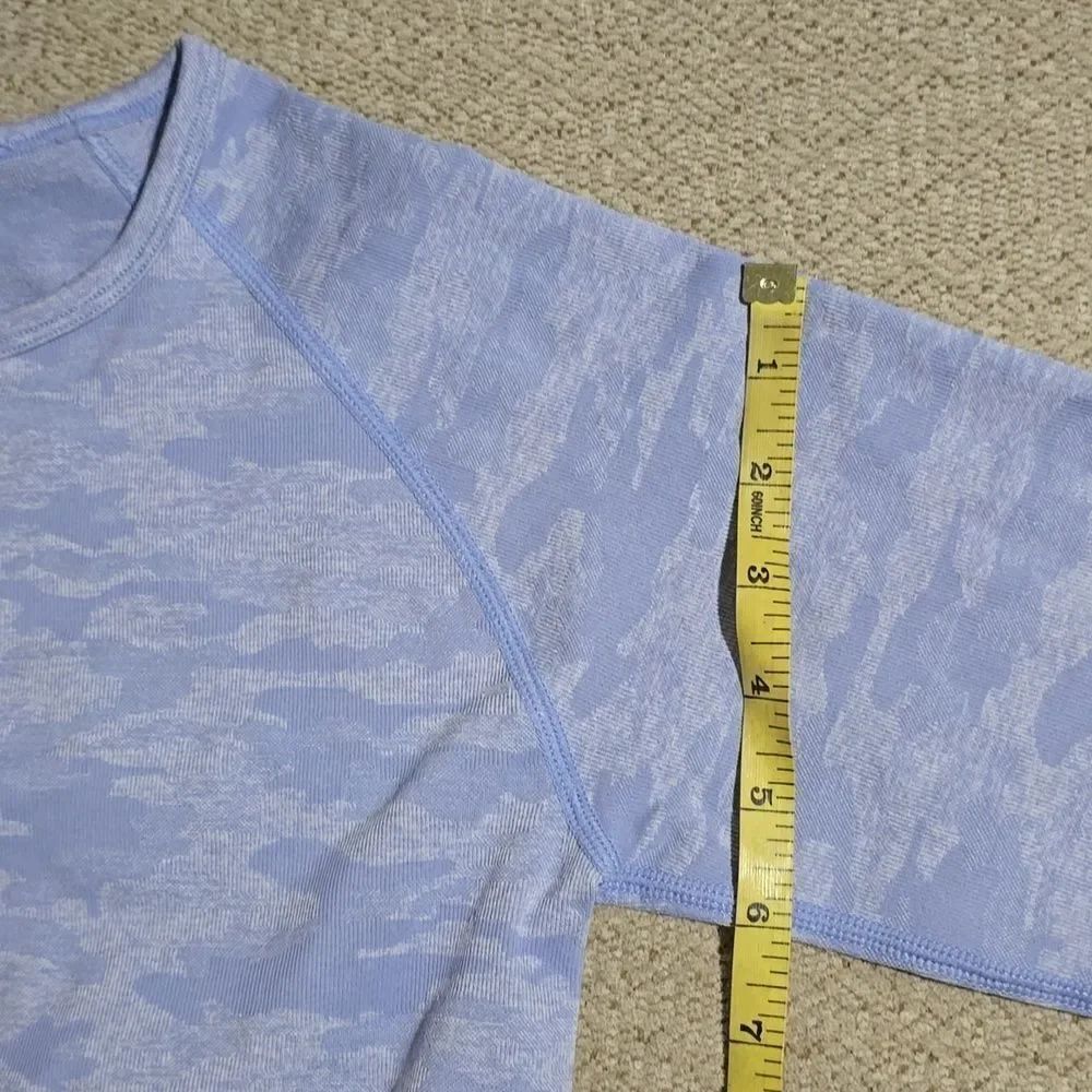 AYBL Empower Blue Camo Seamless Long Sleeve Crop Top - Size Large - Picture 11 of 13